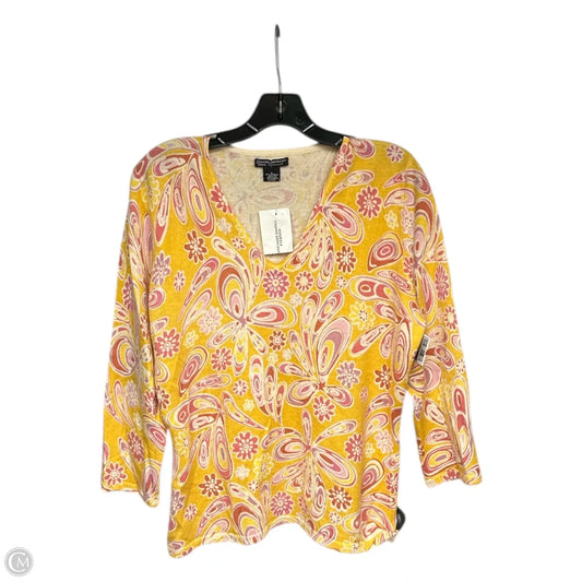 Sweater Cardigan By Clothes Mentor In Yellow, Size: L