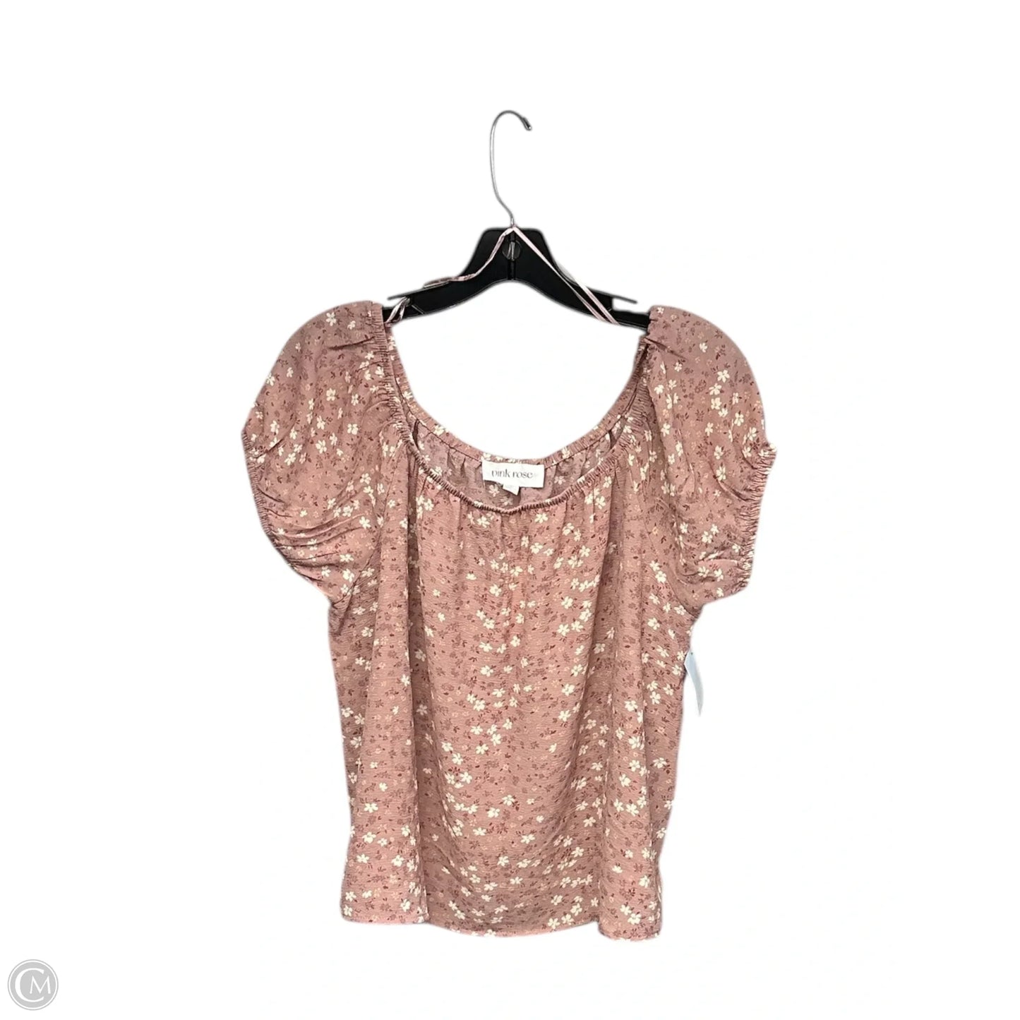 Top Short Sleeve By Pink Rose In Pink, Size: L