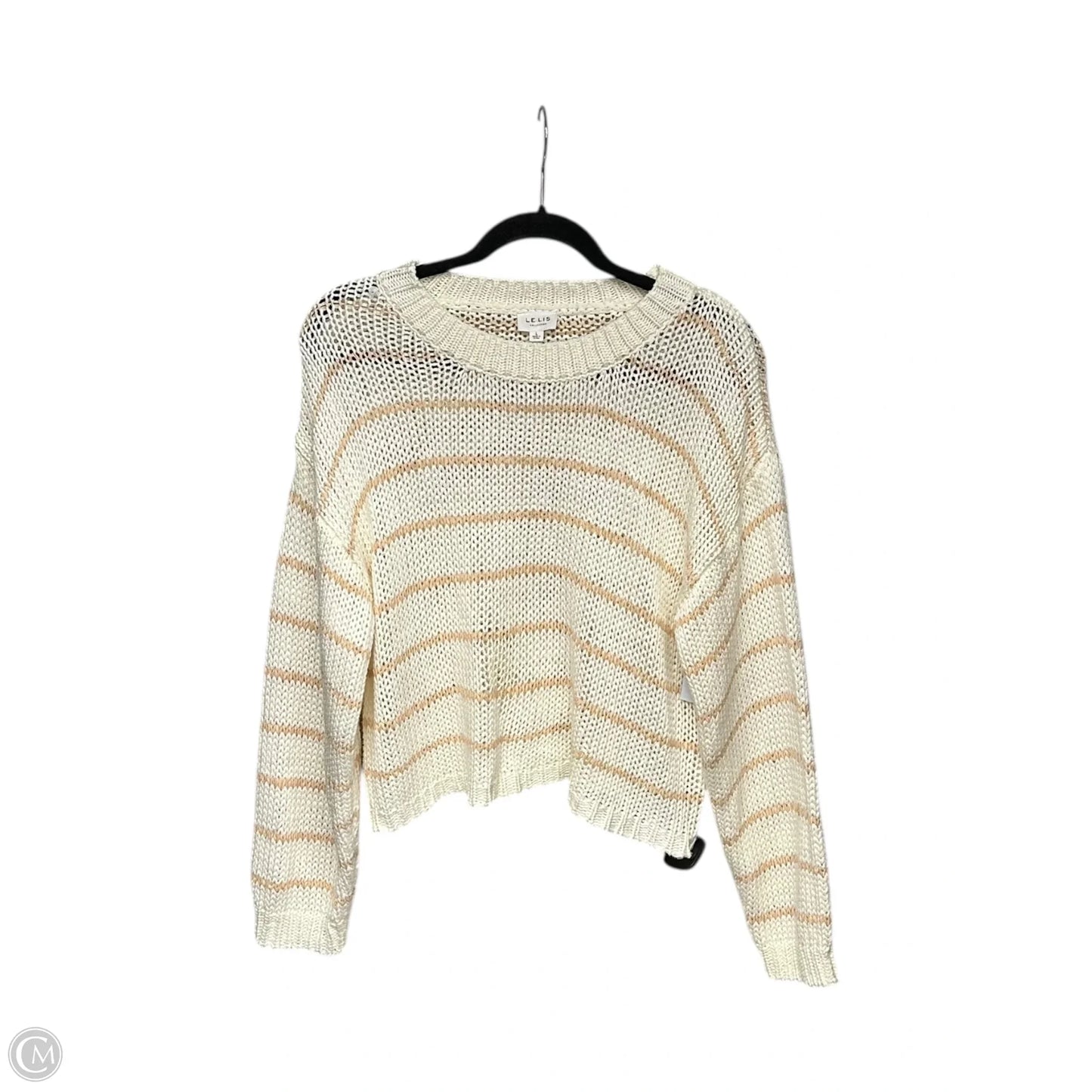 Sweater By Le Lis In Cream & Orange, Size: L