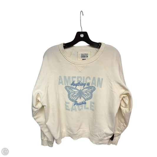 Sweatshirt Crewneck By American Eagle In Cream, Size: M