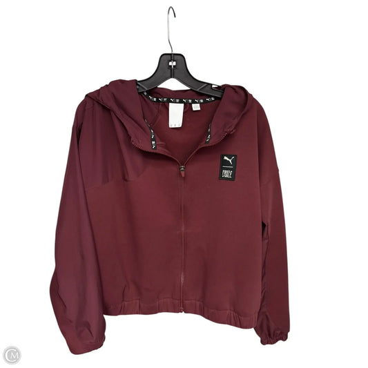 Athletic Jacket By Puma In Maroon, Size: Xl