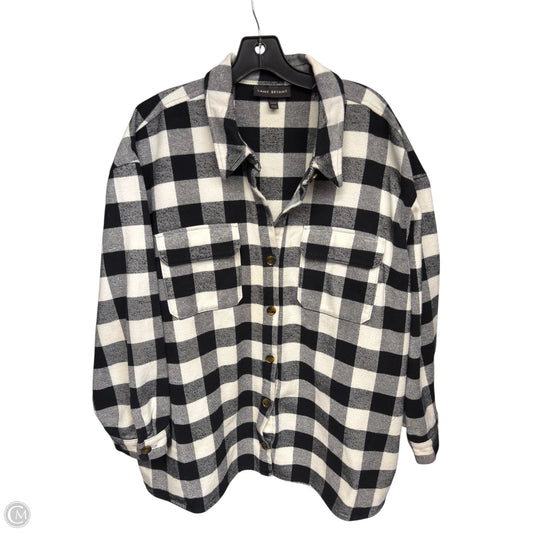 Jacket Shirt By Lane Bryant In Black & White, Size: 2x