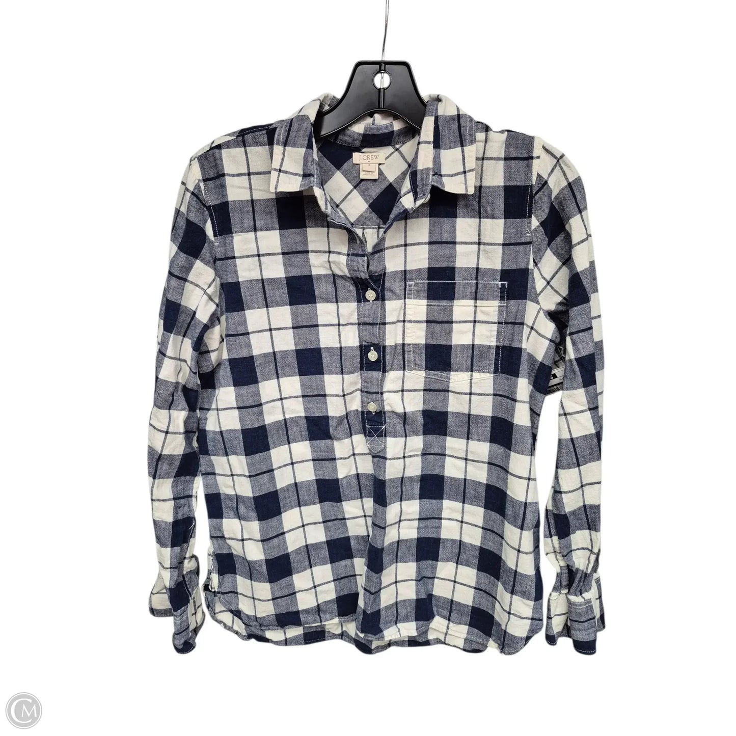 Top Long Sleeve By J. Crew In Blue & White, Size: S