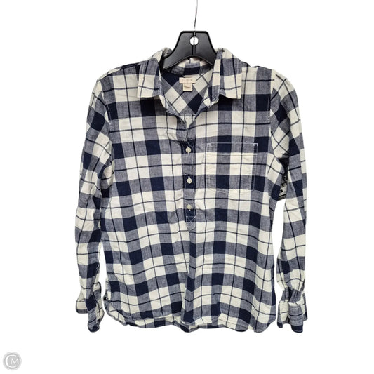 Top Long Sleeve By J. Crew In Blue & White, Size: S
