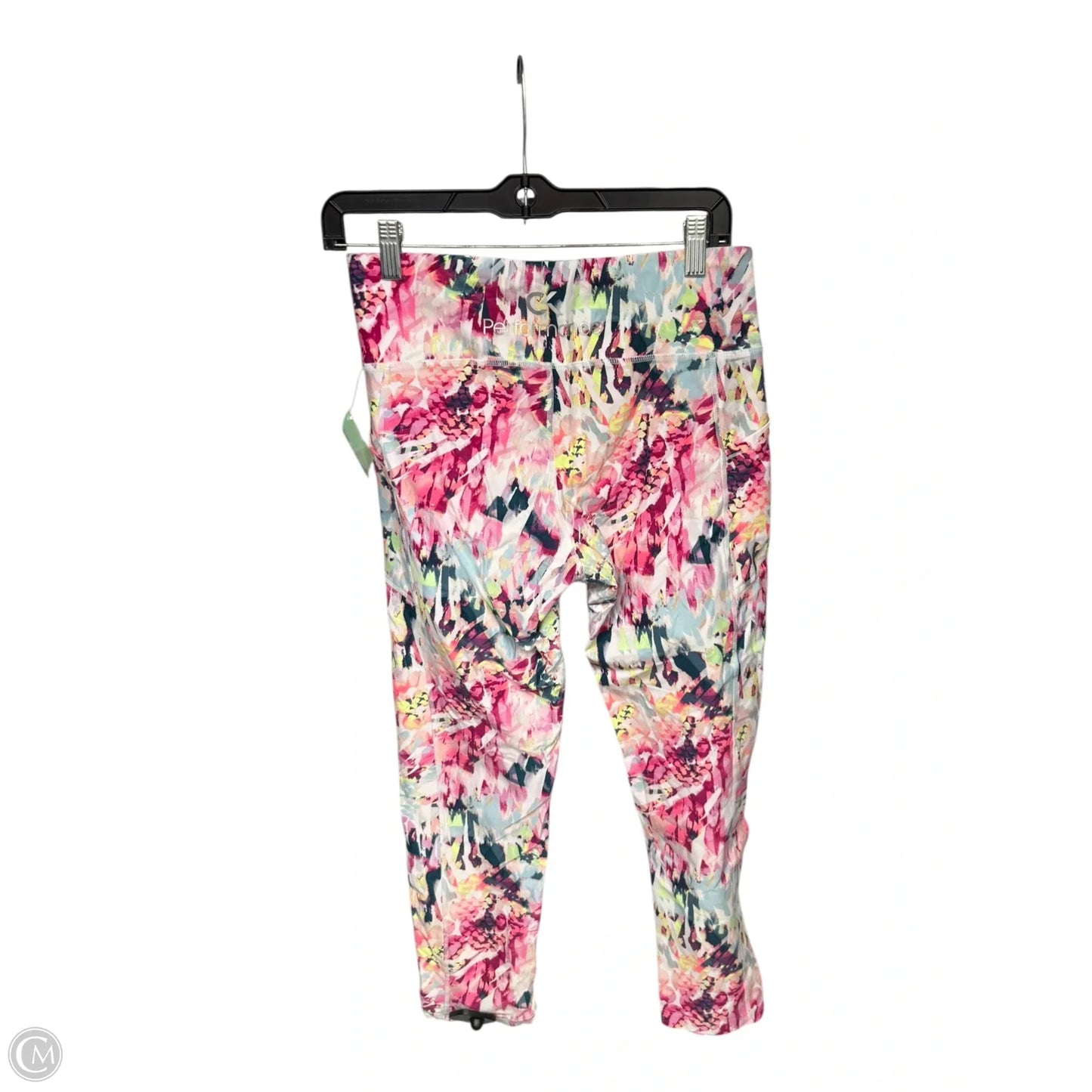 Athletic Leggings Capris By Calvin Klein Performance In Pink & White, Size: L