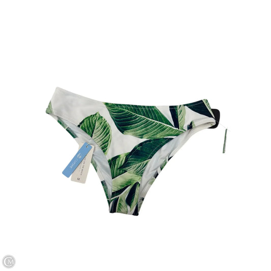 Swimsuit Bottom By Cupshe In Green & White, Size: L