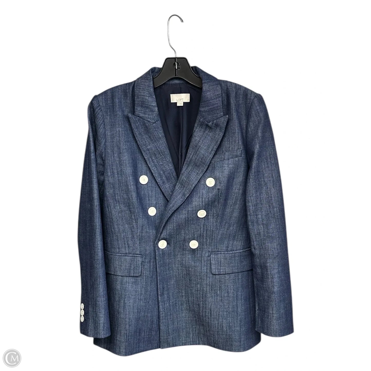 Blazer By Loft In Blue Denim, Size: 4