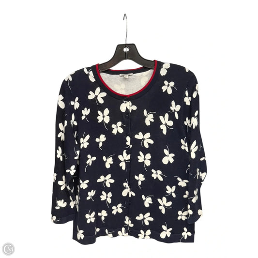Cardigan By Talbots In Blue & White, Size: Lp