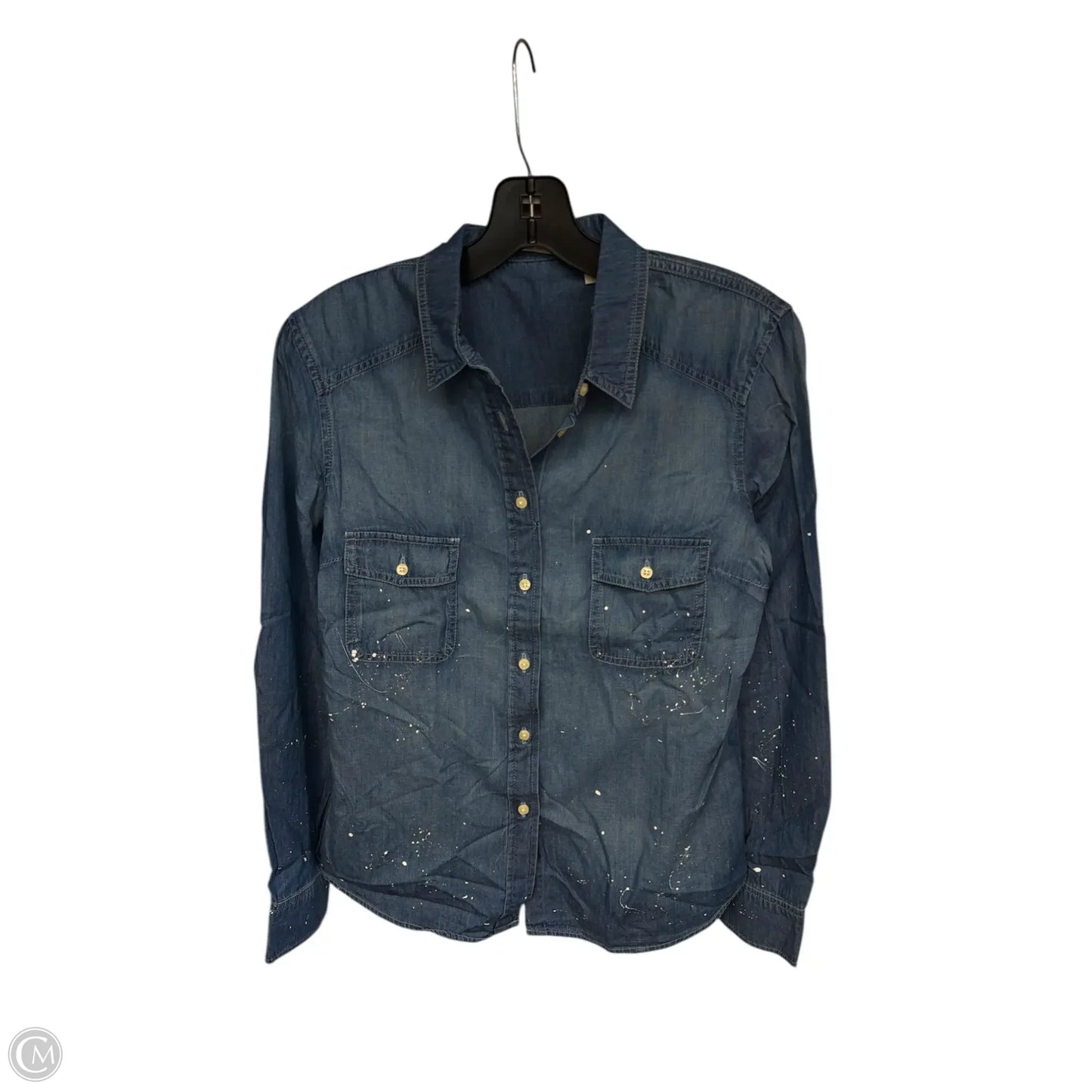 Top Long Sleeve By Clothes Mentor In Blue Denim, Size: M