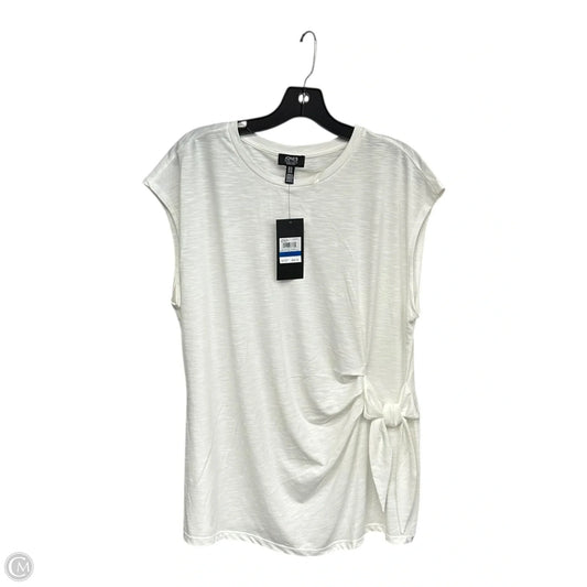 Top Short Sleeve By Jones New York In White, Size: Xl