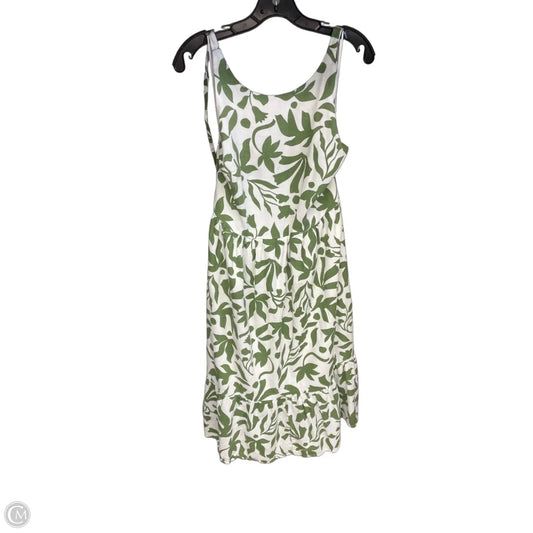 Dress Casual Maxi By Time And Tru In Green & White, Size: L