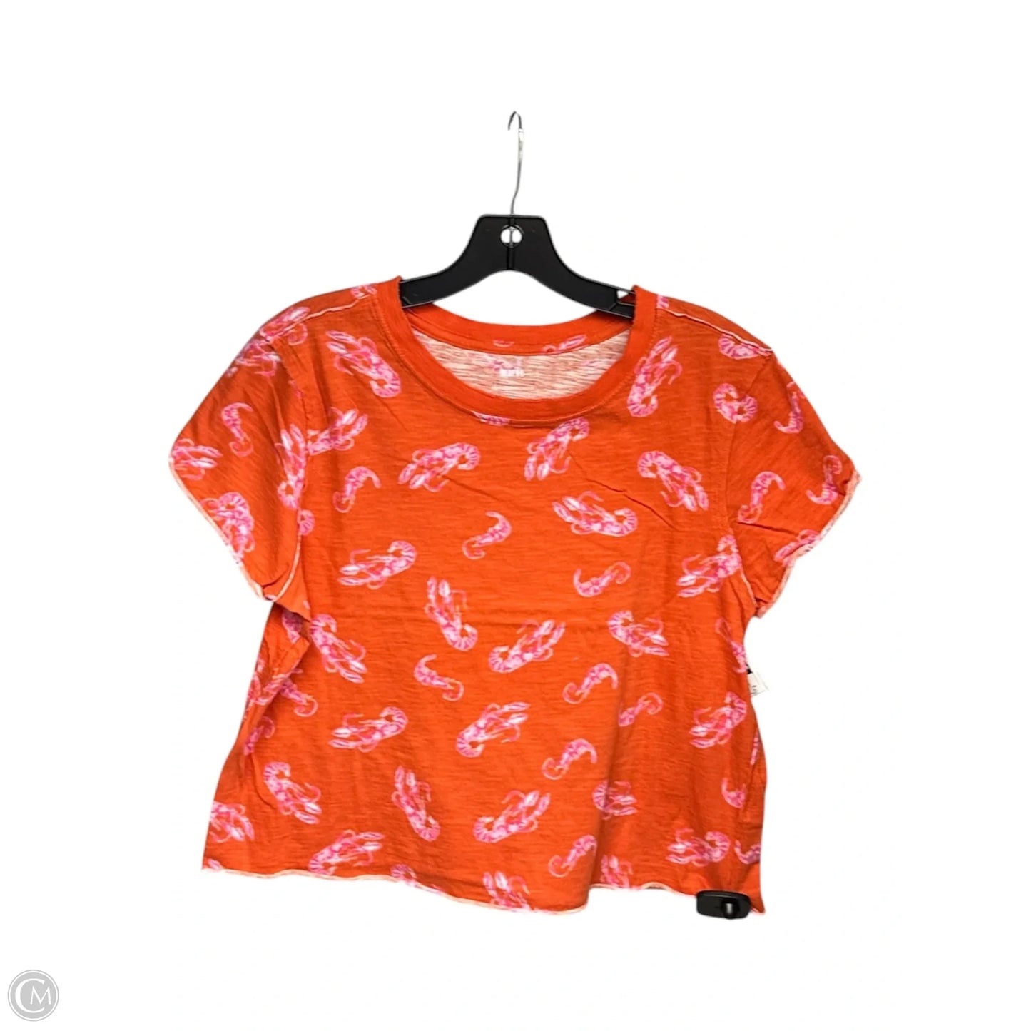 Top Short Sleeve By Maeve In Orange & Pink, Size: S