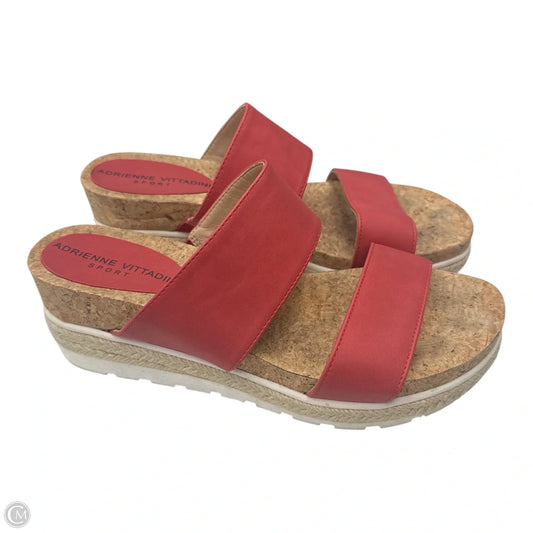 Shoes Heels Wedge By Adrienne Vittadini In Orange, Size: 7.5