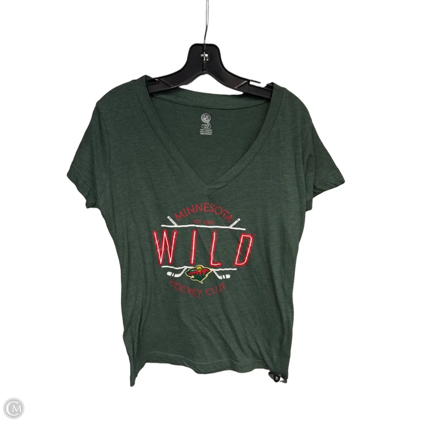 Athletic Top Short Sleeve By Nhl In Green, Size: L
