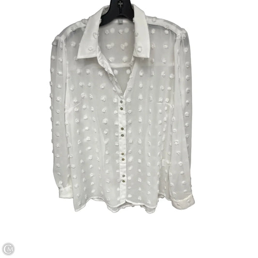 Top Long Sleeve By Kut In White, Size: M
