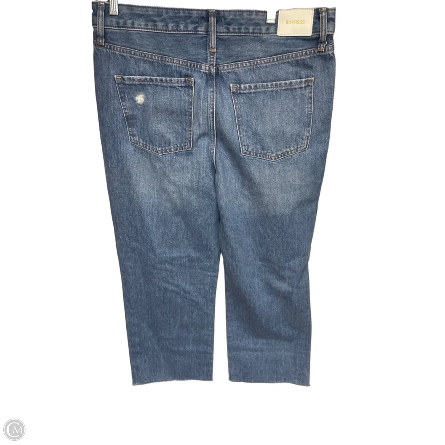 Jeans Cropped By Express In Blue Denim, Size: 8