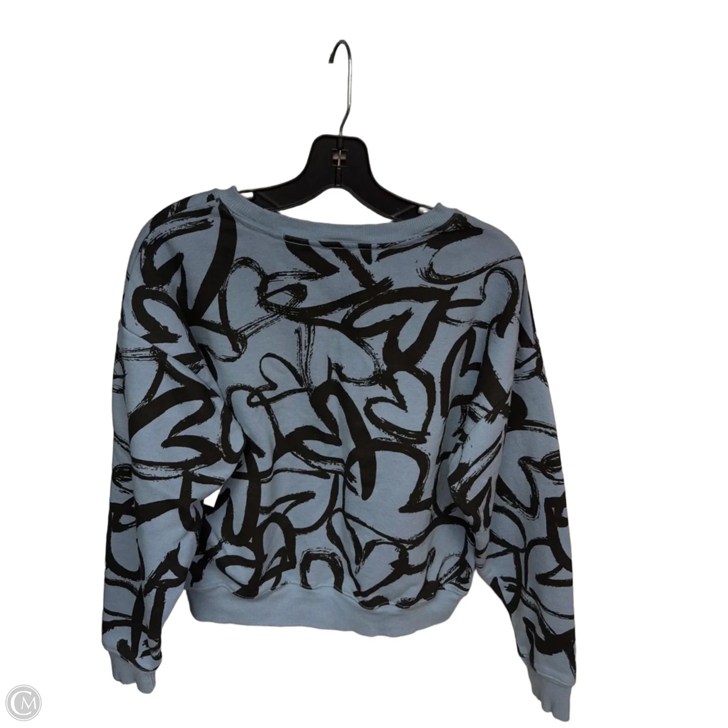Sweatshirt Crewneck By Maeve In Black & Blue, Size: Xs