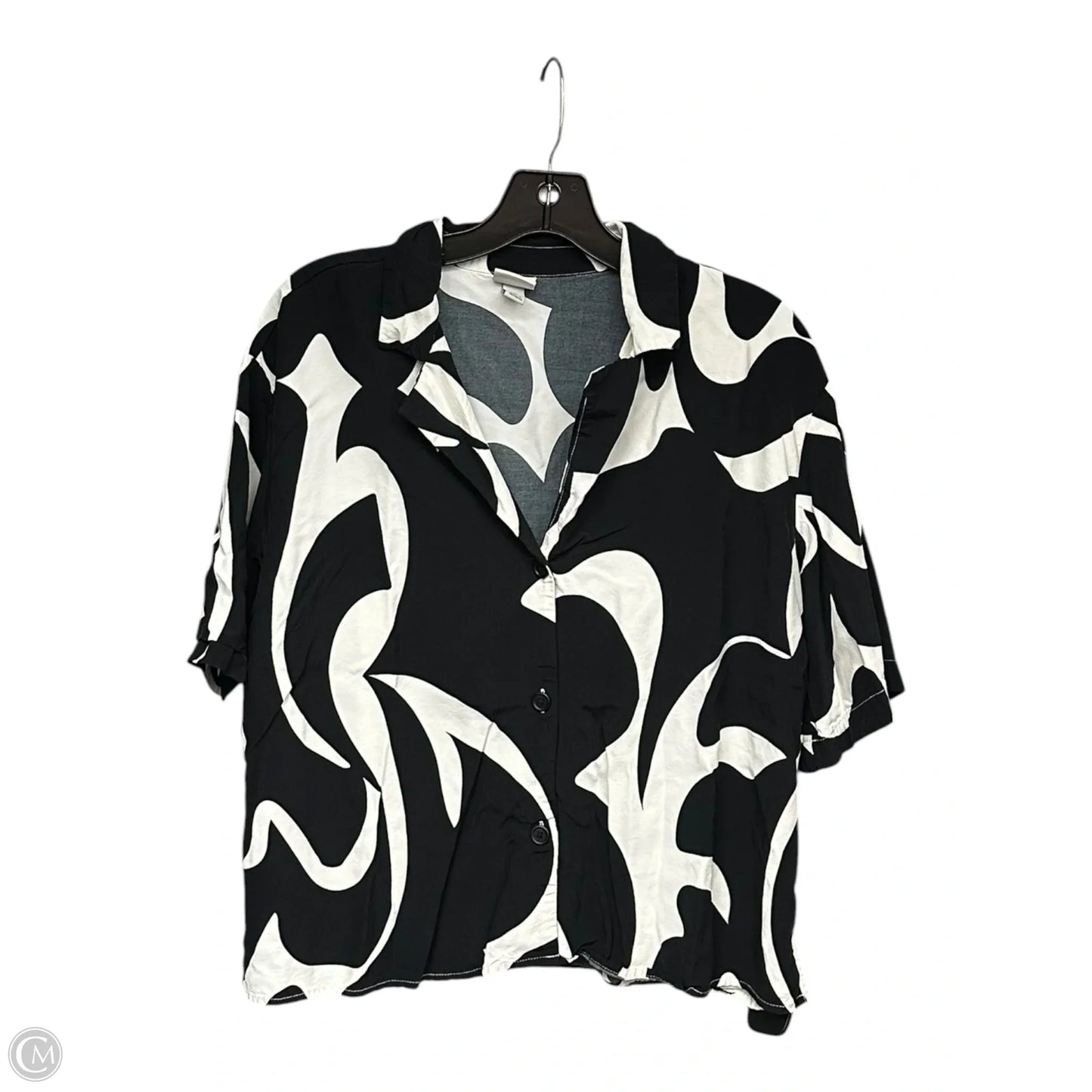Top Short Sleeve By A New Day In Black & White, Size: L
