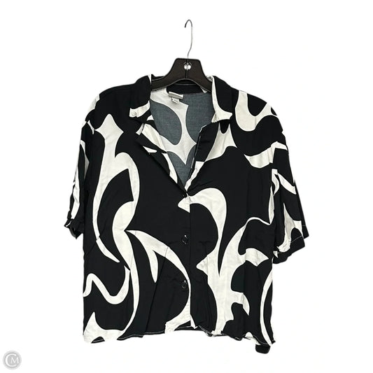 Top Short Sleeve By A New Day In Black & White, Size: L