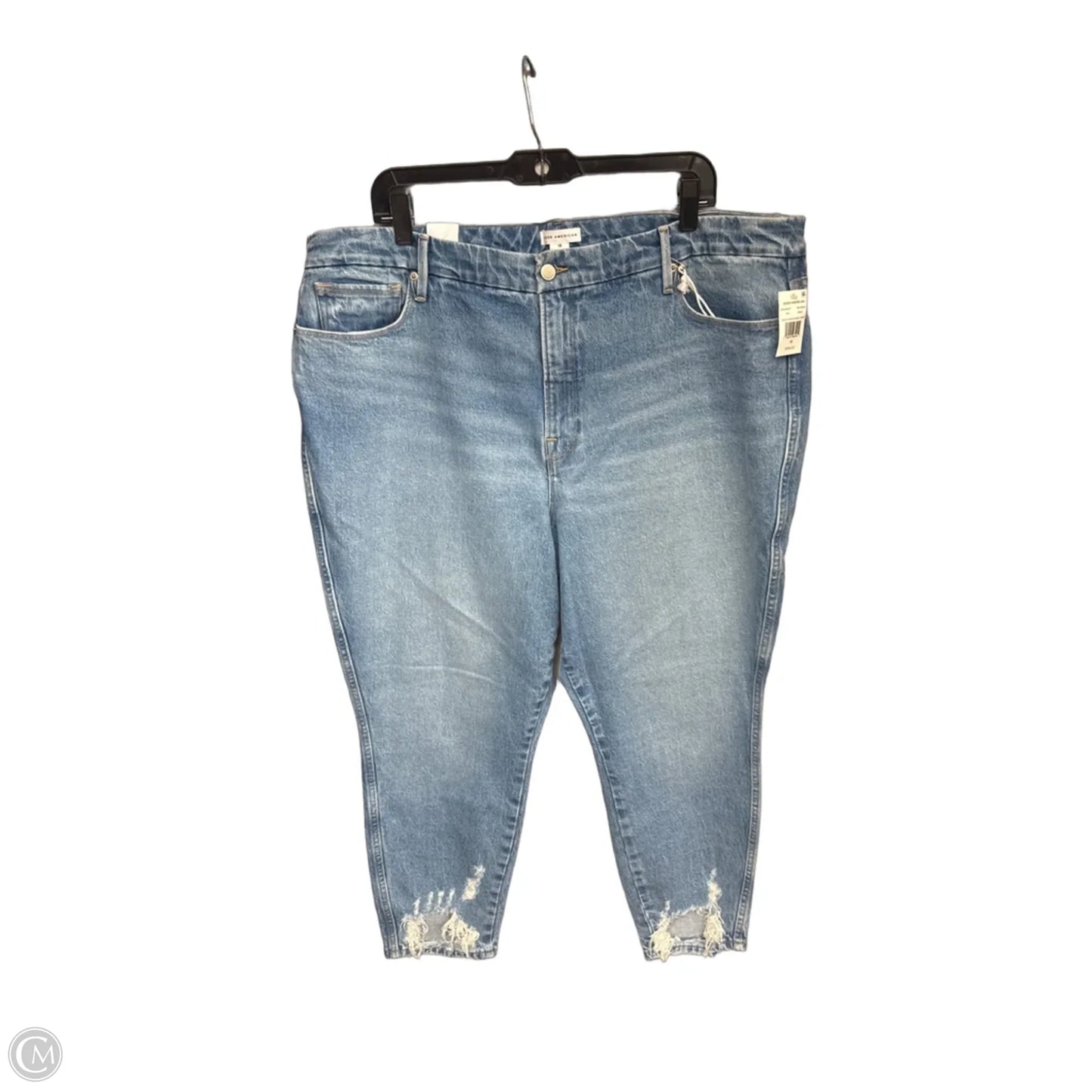 Jeans Cropped By Good American In Blue Denim, Size: 18