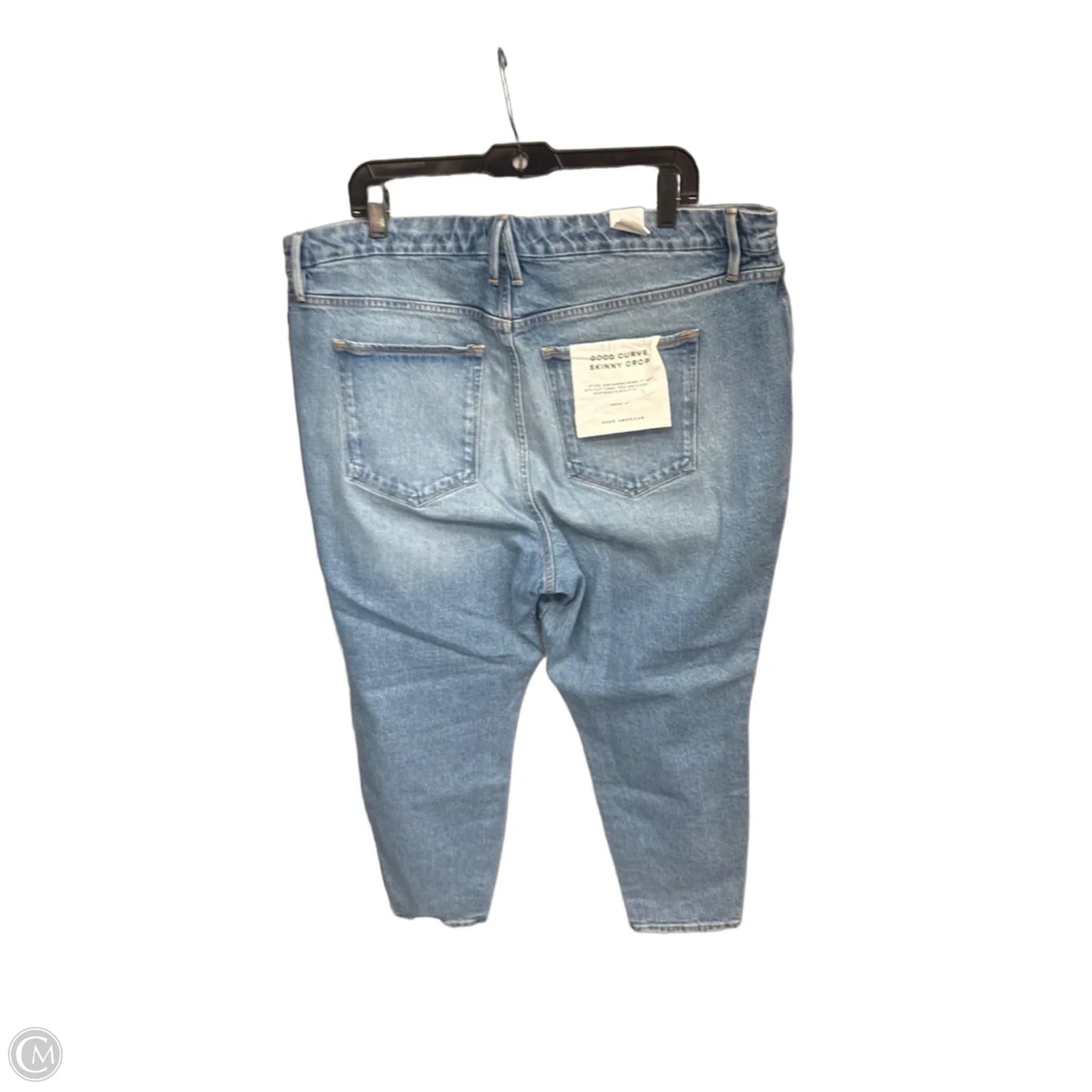 Jeans Cropped By Good American In Blue Denim, Size: 18