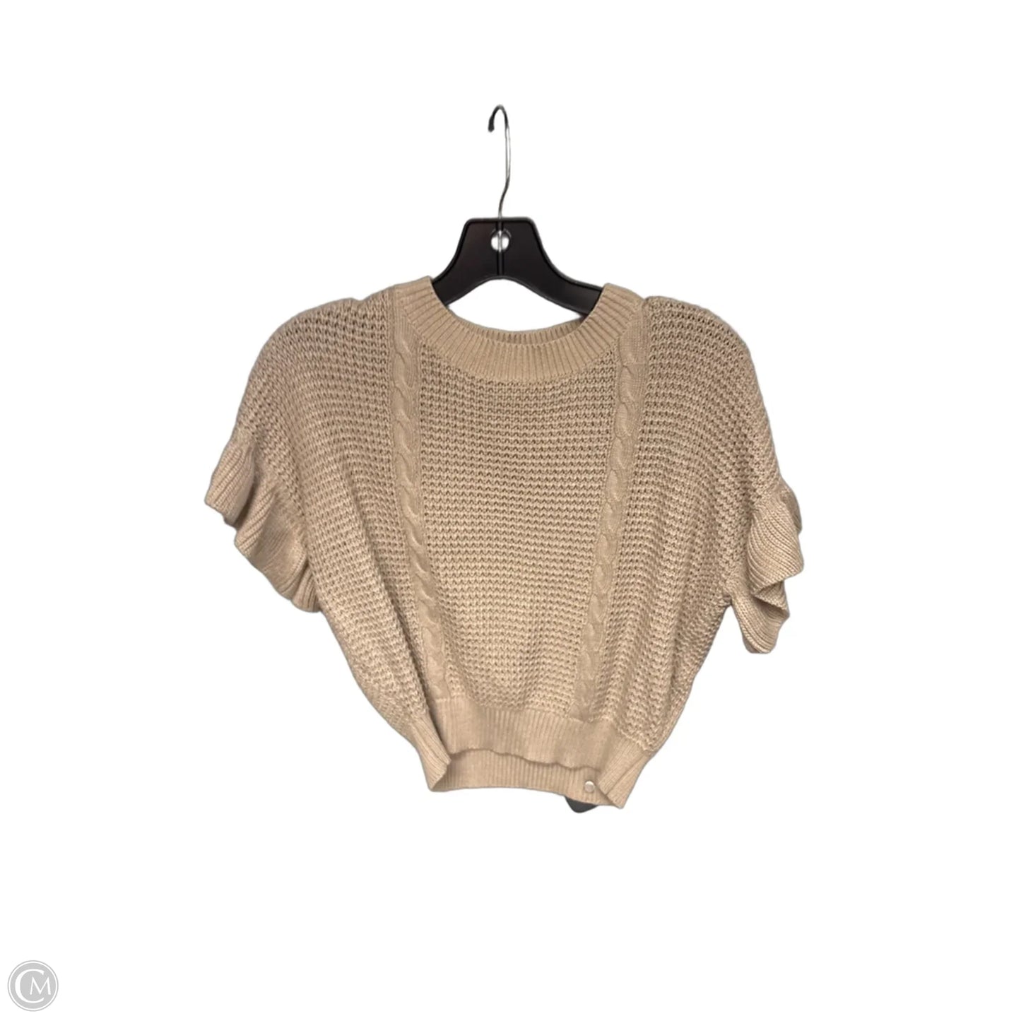 Top Short Sleeve By Clothes Mentor In Tan, Size: M