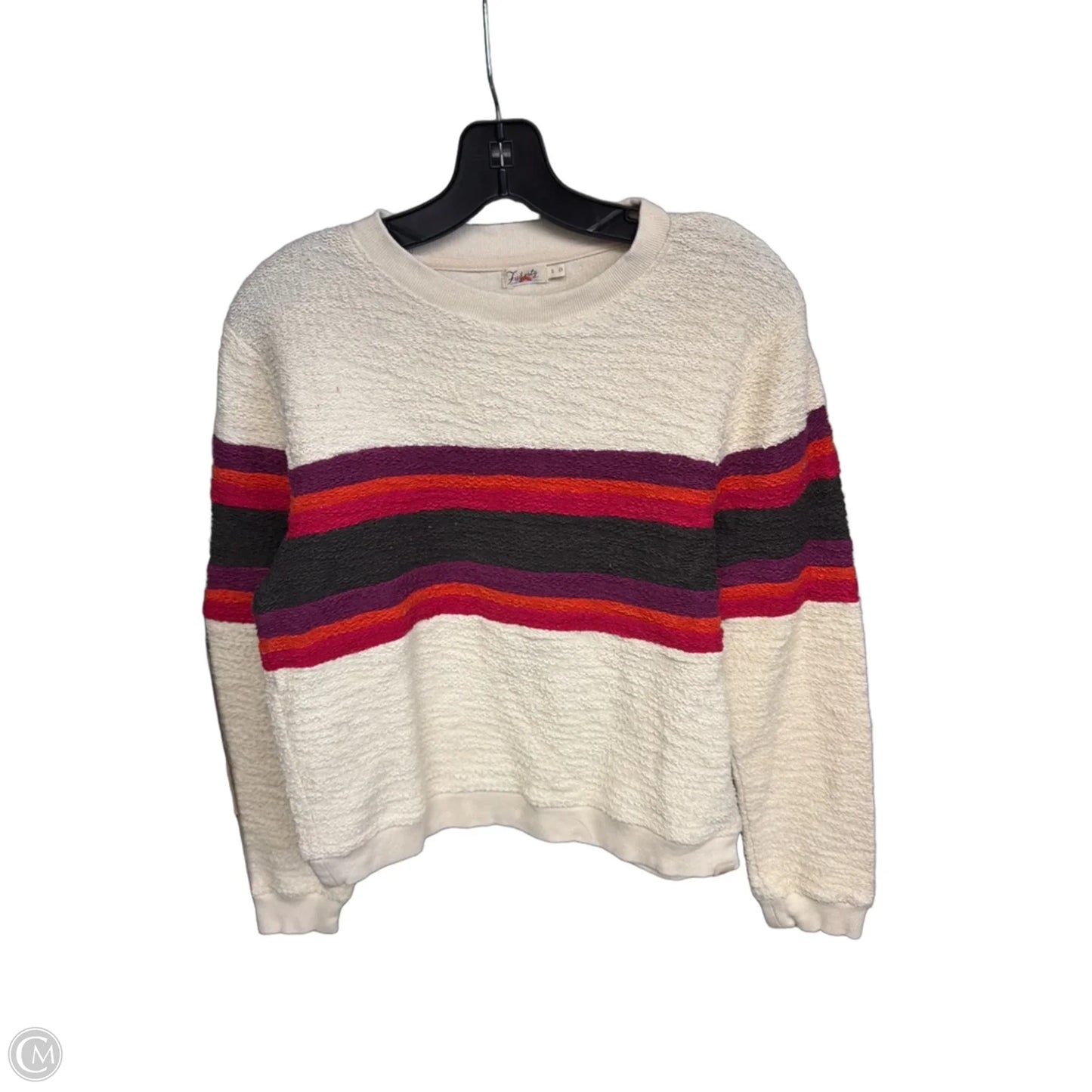 Sweater By Faherty In Cream & Purple, Size: S