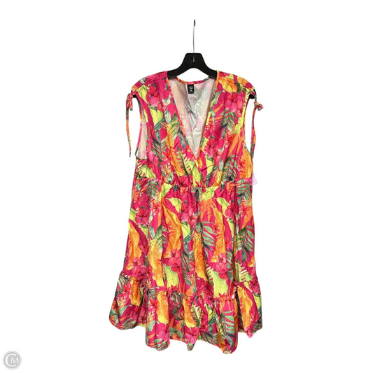 Dress Casual Short By Shein In Floral Print, Size: 1x