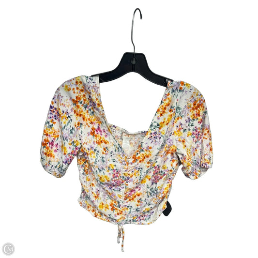 Top Short Sleeve By H&m In Floral Print, Size: M