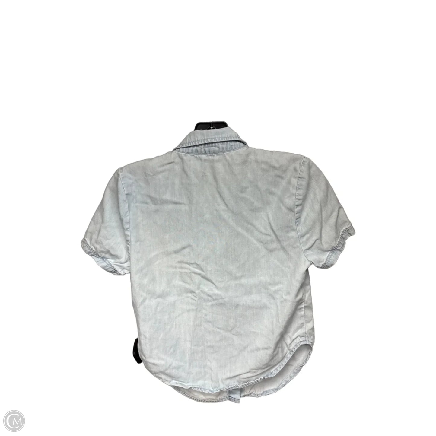 Top Short Sleeve By Frame In Blue Denim, Size: Xs