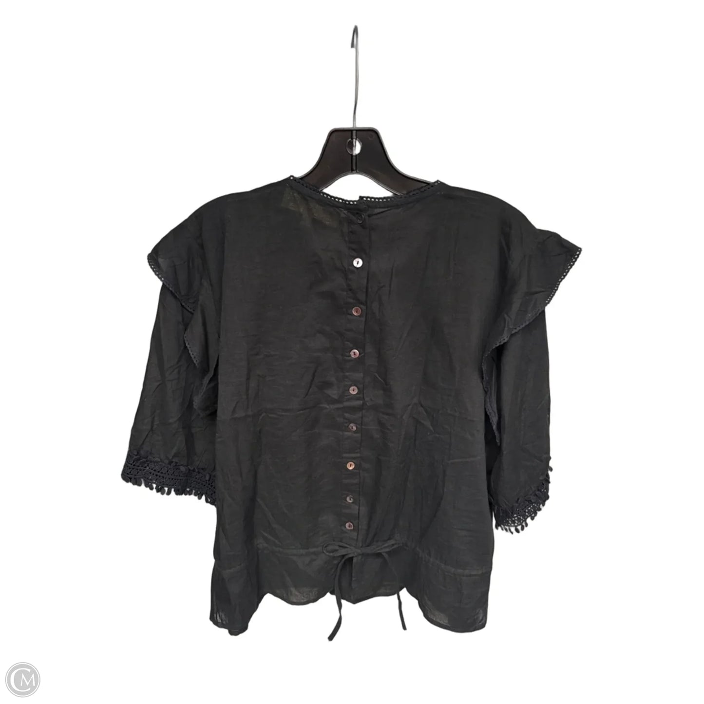 Top Short Sleeve By Clothes Mentor In Black, Size: L