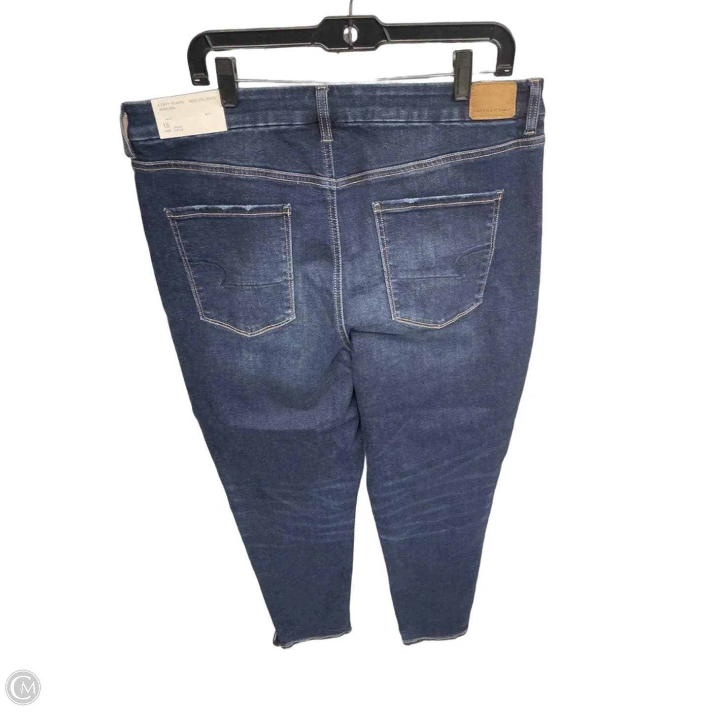 Jeans Skinny By American Eagle In Blue Denim, Size: 18