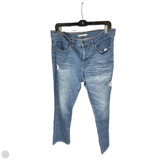 Jeans Straight By Levis In Blue Denim, Size: 16
