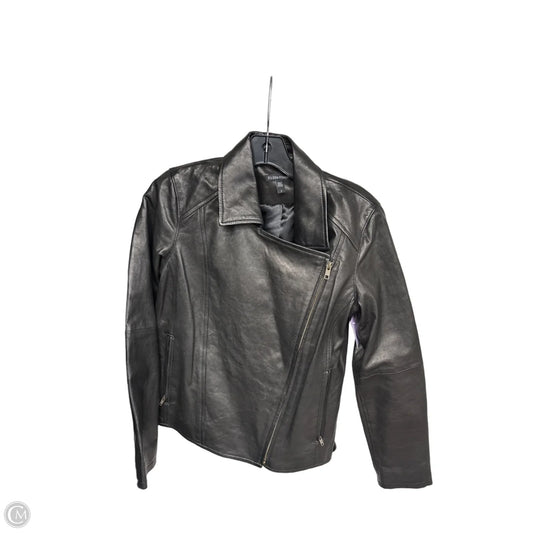 Jacket Leather By Eileen Fisher In Black, Size: 2