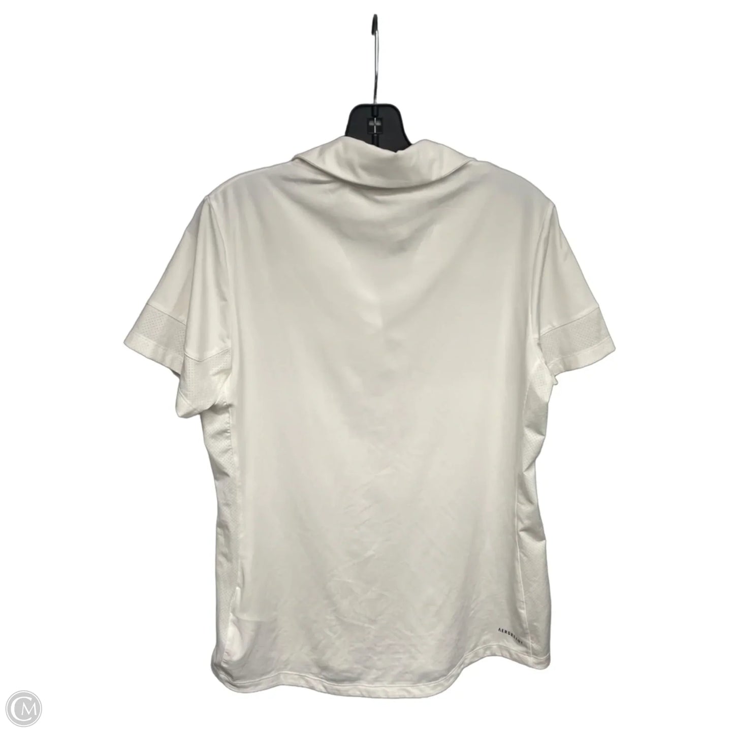 Athletic Top Short Sleeve By Adidas In White, Size: M