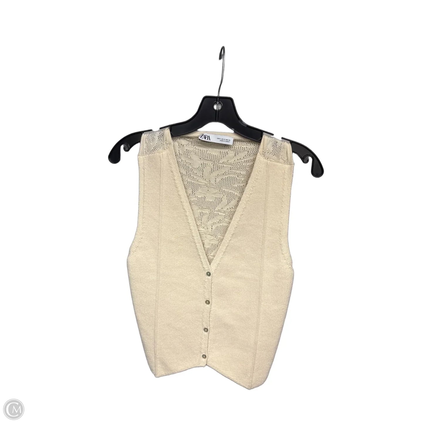 Top Sleeveless By Zara In Cream, Size: M