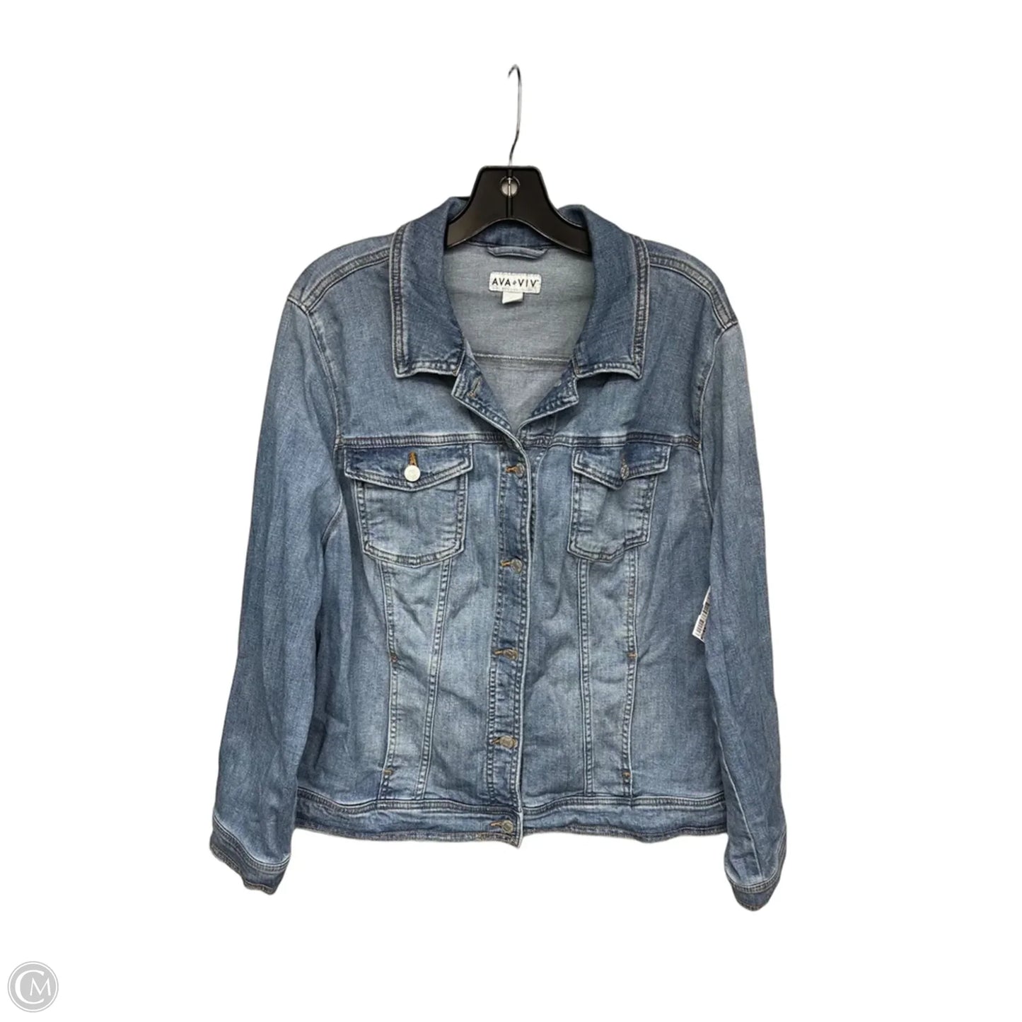Jacket Denim By Ava & Viv In Blue Denim, Size: 2x