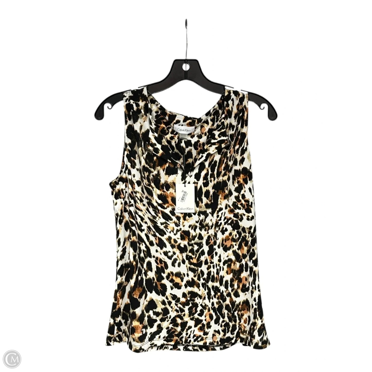 Top Sleeveless By Calvin Klein In Animal Print, Size: M