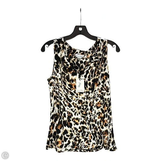 Top Sleeveless By Calvin Klein In Animal Print, Size: M