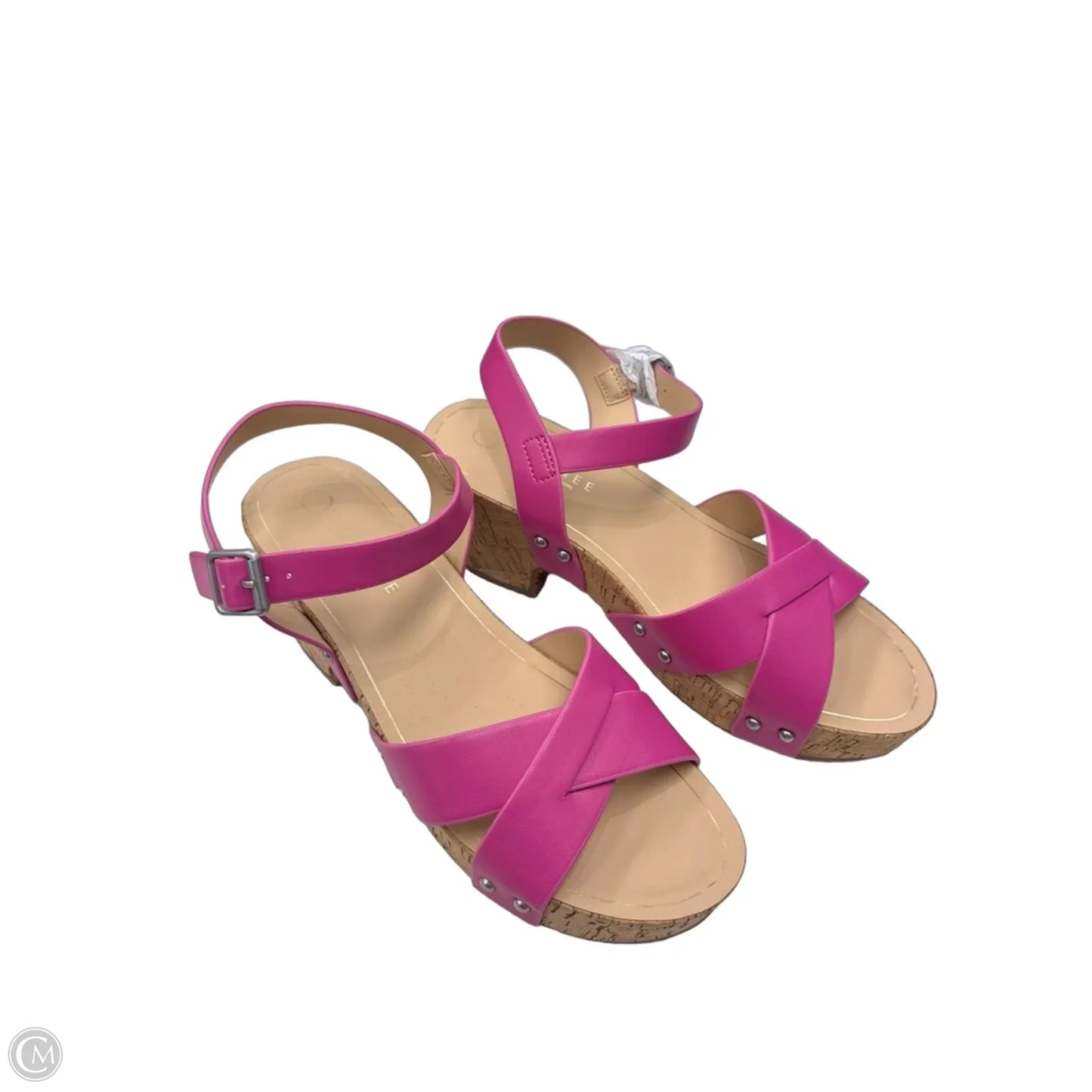 Sandals Heels Block By Journee In Pink, Size: 10