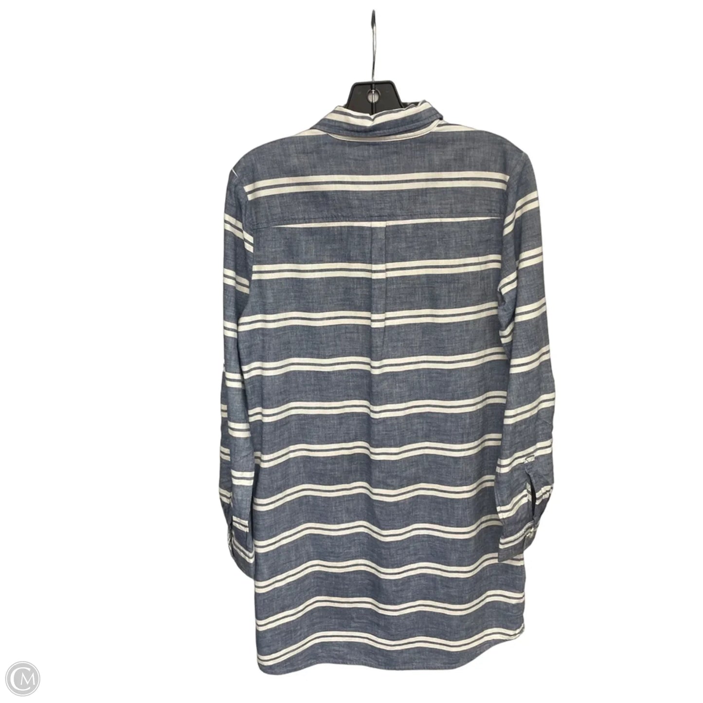 Dress Casual Midi By Loft In Blue & Cream, Size: 6