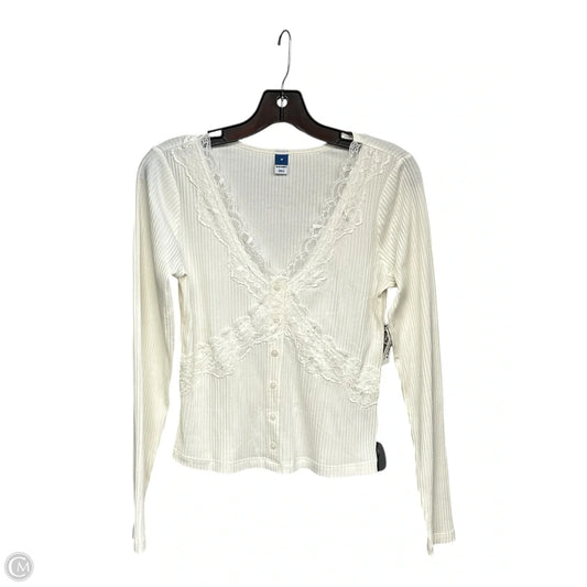 Top Long Sleeve By Old Navy In Cream, Size: M