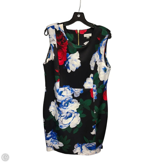Dress Party Midi By Calvin Klein In Floral Print, Size: 18