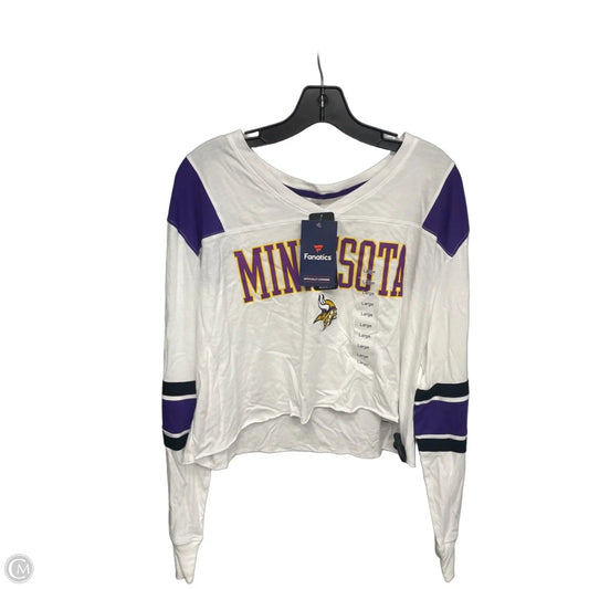 Athletic Top Long Sleeve Crewneck By Fanatics In Purple & White, Size: L
