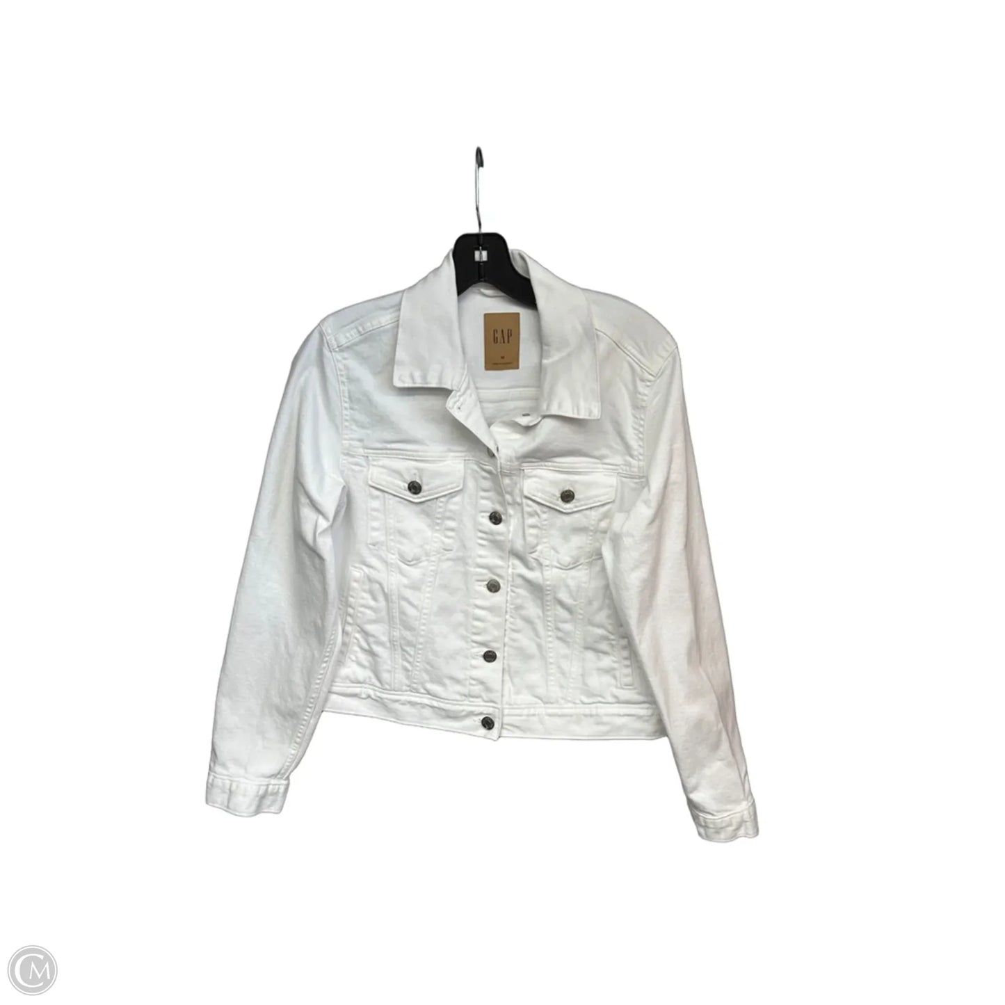 Jacket Denim By Gap In White, Size: M