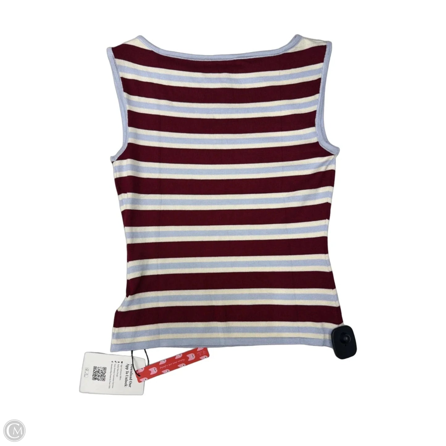 Top Sleeveless By Cider In Striped Pattern, Size: S