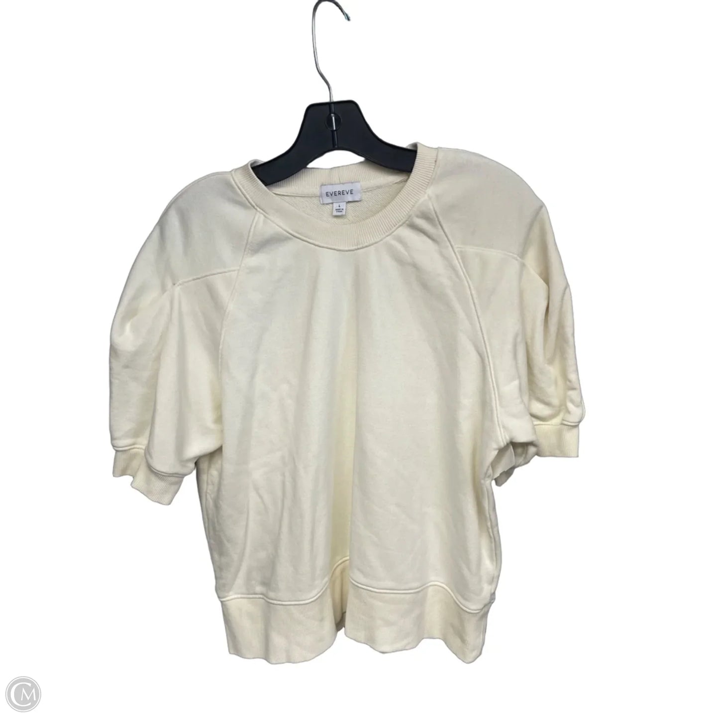 Top Short Sleeve By Evereve In Cream, Size: L
