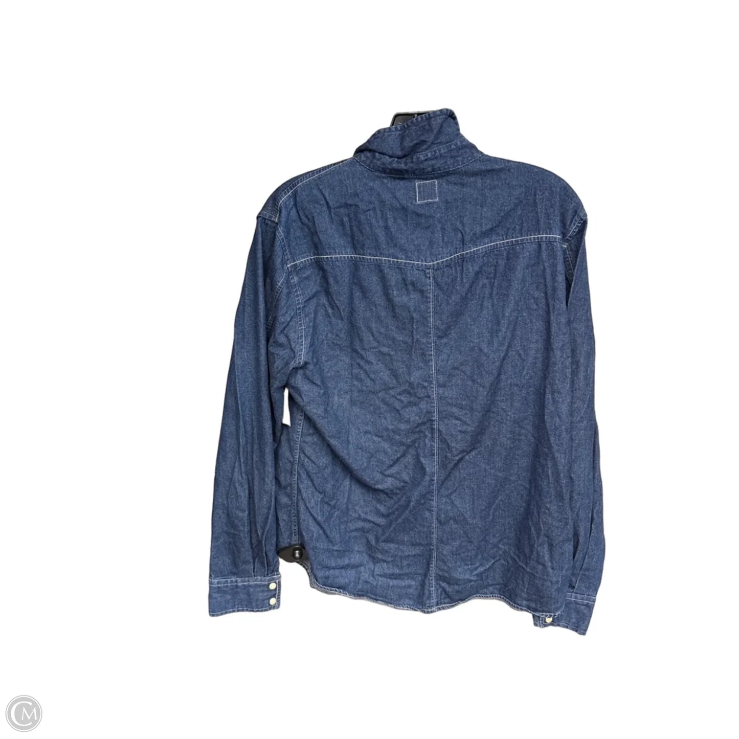 Top Long Sleeve By Gap In Blue Denim, Size: Xl