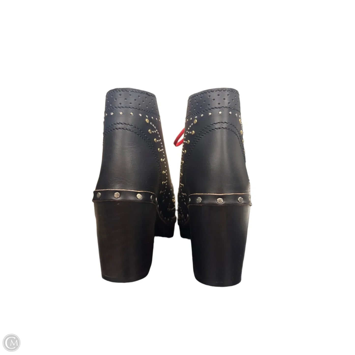 Boots Luxury Designer By Burberry In Black & Red, Size: 6