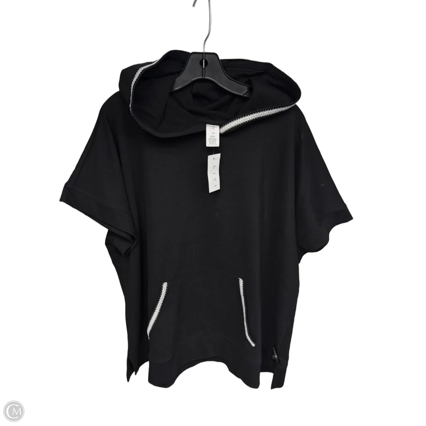 Athletic Sweatshirt Hoodie By Livi Active In Black, Size: 3x